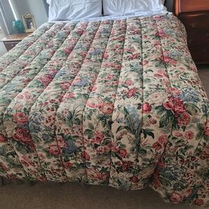 vintage‎ Ralph Lauren Charlotte Rosebird Floral Bird Comforter Full Double 86x86